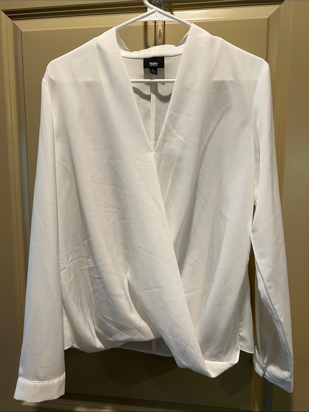 Mossimo Supply Co. White Draped Wrap Blouse
